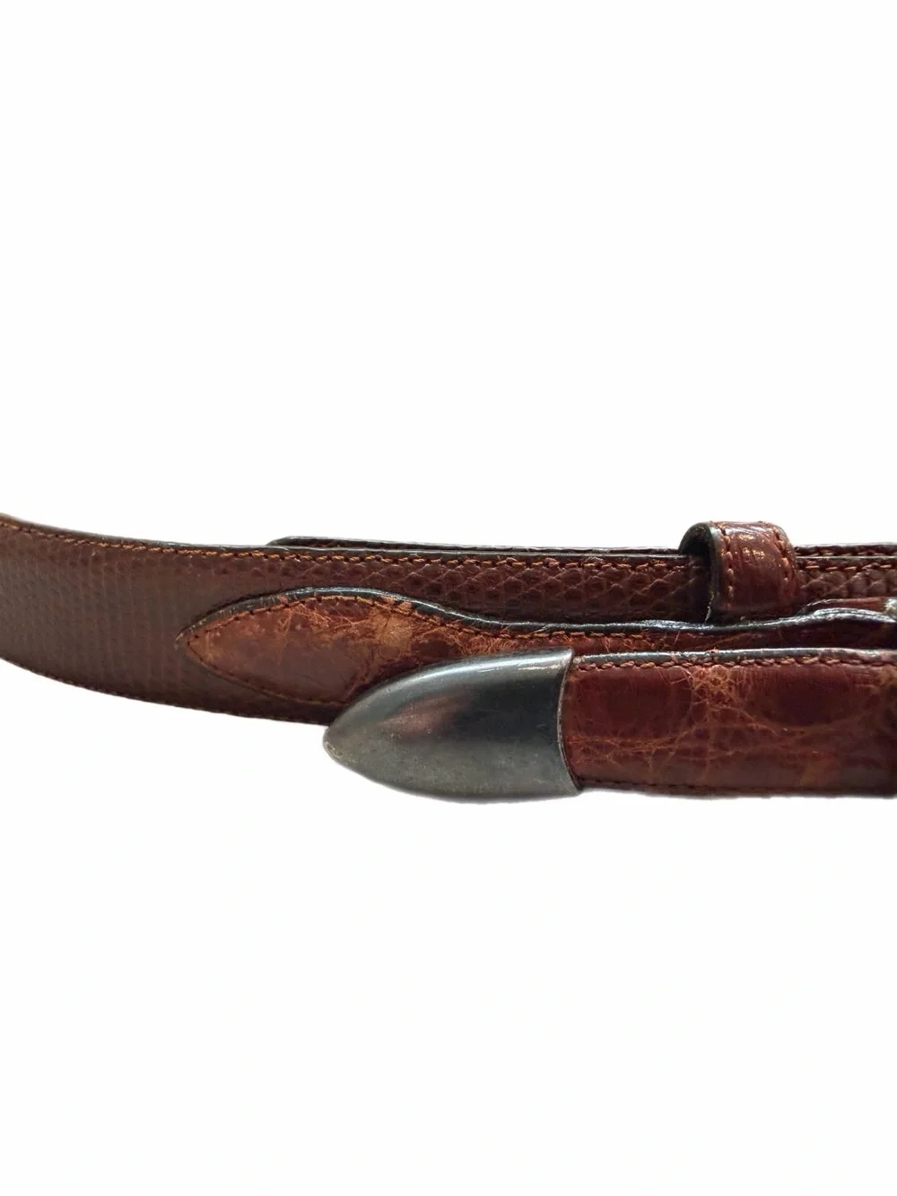 Vintage Neiman Marcus Genuine Lizard & Crocodile Leather Belt Size 42